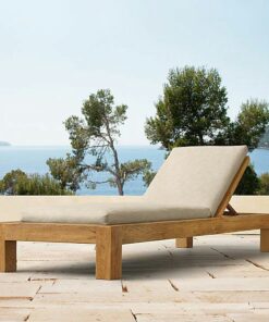 Ayaklı Ahşap Şezlong Kahverengi