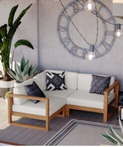 Balkon Bahçe Teras Ahşap Köşe Koltuk