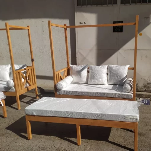 Ahşap Bench Daybed Bahçe Takımı - Görsel 4