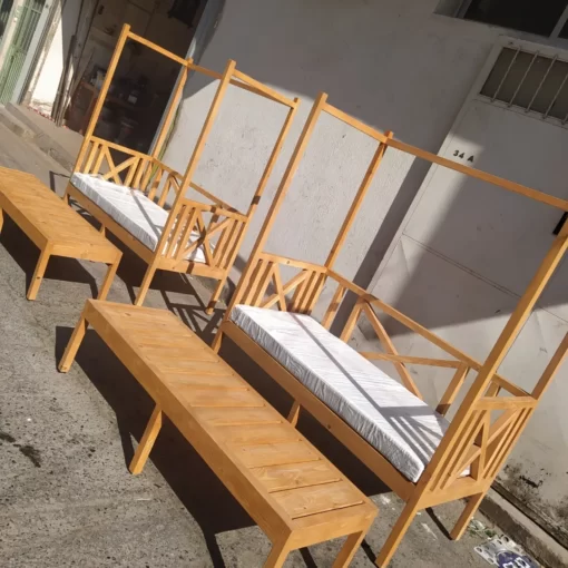 Ahşap Bench Daybed Bahçe Takımı - Görsel 5